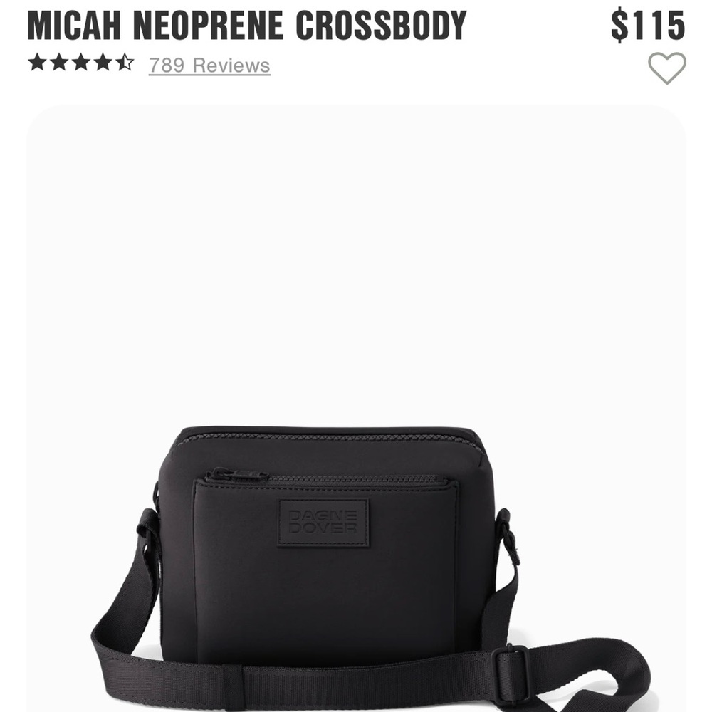 Dagne Dover Black Micah Neoprene Crossbody Bag